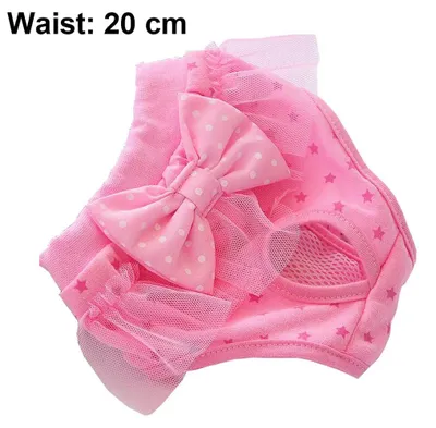Produktbild von Hundephysiologiehose mit Schleife, Hygieneunterwäsche, Physiologieunterwäsche für weibliche Hundewindeln, Pink S