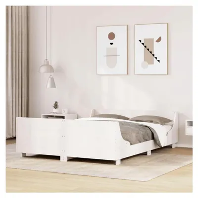 Produktbild von Bettgestell Weiß 140x200 cm aus massivem Kiefernholz