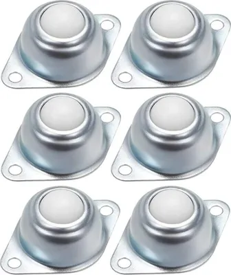 Produktbild von Kugelrollen für Möbel, Kugelrolleneinheiten, verzinktes Eisen mit Nylonkugeln für Fördersysteme, Möbel, Rollstühle - 6 Stück