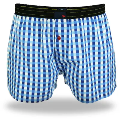 Produktbild von UnaBux Herren Boxershort XL Karo Blau-Weiß mit schwarzem Bund