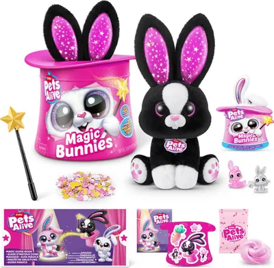 Produktbild von ZURU 9549D - Pets Alive Zauberhut Magic Bunnies in Schwarz - Bunny Hase