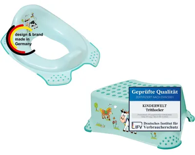 Produktbild von 2er Set Funny Farm aquamarin WC Aufsatz + Hocker Toilettentrainer
