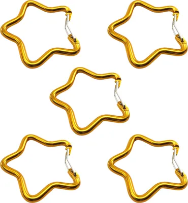 Produktbild von 5 Stück fünfzackiger sternförmiger Karabiner, robuste Aluminiumlegierung, tragbar, leicht, für Outdoor-Camping, Klettern, Karabinerhaken, Clip, Hängeschnalle