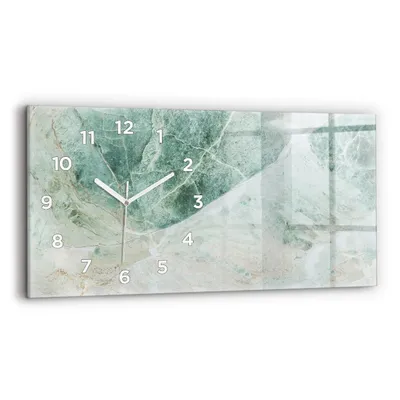 Produktbild von Wallfluent Wanduhr – Stilles Quarzuhrwerk - Uhr Dekoration Wohnzimmer Schlafzimmer Küche - Zifferblatt - weiße Zeiger - 60x30 cm - Marmorsteintextur