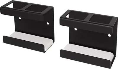Produktbild von Elektrische Zahnreinigungsstation - Wandhalter - 2 Stück - Schwarz - Edelstahl