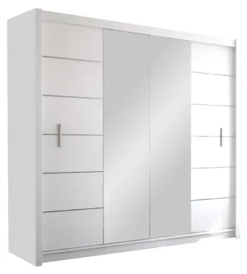 Produktbild von Masseno Schiebetürenschrank KAYLE 203/215/61 cm 2-türig mit Spiegel Weiß