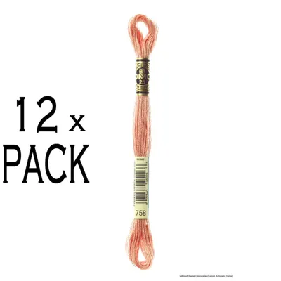 Productafbeelding van 12x DMC Borduurgaren Mouline Special 117MC -758, 6 strengen, 8m