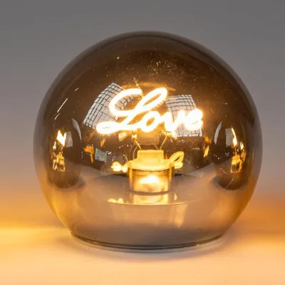 Produktbild von LED Deko Kugel Schriftzug LOVE D. 12cm schwarz Glas mit Timer Formano