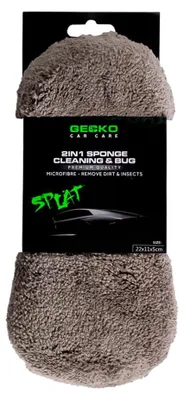Image de Microfibre 2 en 1 et éponge abrasive, dimensions : 22 x 11 x 5 cm
