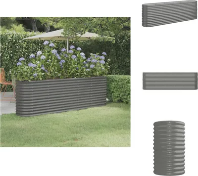 Immagine prodotto di vidaXL Letto rialzato in acciaio verniciato a polvere 224x40x68 cm Grigio - Vasi e fioriere