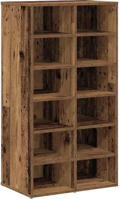 Obrázek produktu pro vidaXL Stojan na boty vzhled starého dřeva 54x34x100,5 cm materiál na bázi dřeva