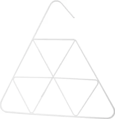 Produktbild von Natural Goods Berlin Schalhalter TRIANGEL, Krawattenbügel, Gürtelhalter, Kleiderschrank, Schals, Gürtel, Socken, Schmuck, 4mm Rundstahl, Weiß, 1 Stück