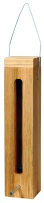Produktbild von Futterspender aus Holz für Wildvögel, Futtersäule zum Aufhängen, 5 x 5 x 23 cm, Eiche, Braun