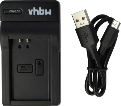 Produktbild von vhbw Micro-USB Ladegerät kompatibel mit Canon PowerShot SX70 HS Kamera - Ladeschale + Micro-USB Kabel Ladeanzeige