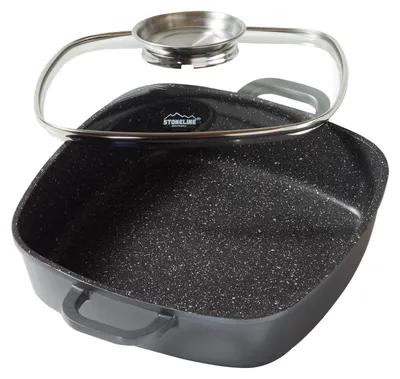 Image de STONELINE® poêle à servir carrée 24 cm | avec couvercle
