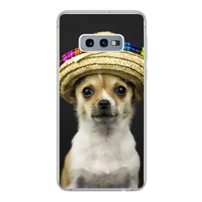 Produktbild von MuchoWow® Handyhülle Schutzhülle Hülle für Samsung Galaxy S10e Hund - Sombrero - Schwarz Silikon Softcase Handy Hülle - Handy
