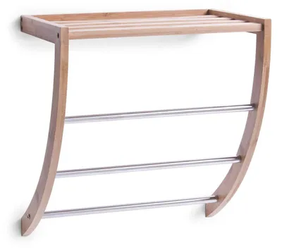 Produktbild von Zeller 13595 Handtuchregal 38 x 24 x 40 cm, Bamboo/Chrom