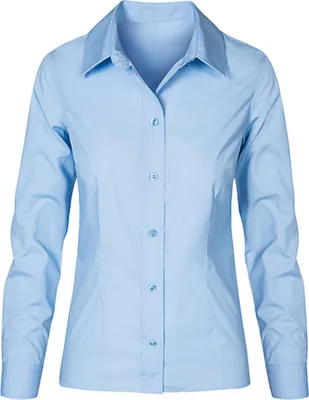 Image de Blouse business à manches longues femme, bleu clair, XL