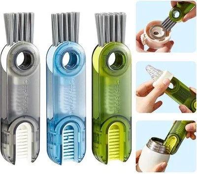 Produktbild von Drei-in-eins-Öffnungsbürste für Küchen, 3-teilige Öffnungsbürste, Küchenreinigungsbürste, 3-in-1 Öffnungsbürste für Küchen, Reinigungsbürste für Öffnungen in der Küche