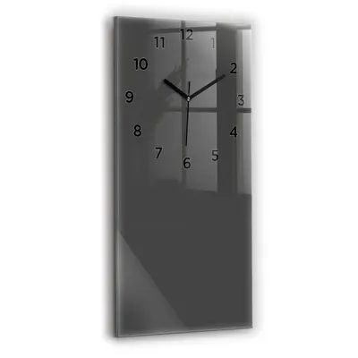 Obrázek produktu pro Wallfluent Hodiny - Obdélníkove Skleněné Nástěnné Hodiny - Tichý Křemenný Pohyb - Nástěnná Dekorace Kuchyně Ložnice - Černé Ručičky Hodin - Číslice - 30x60 cm - Šedá barva