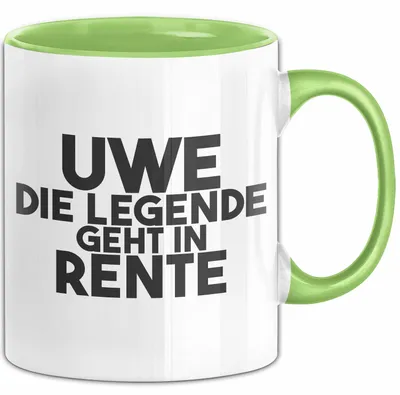 Produktbild von Uwe Tasse Uwe – Die Legende Geht In Rente Geschenk (Grün)