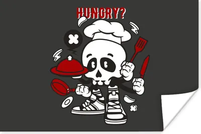 Produktbild von MuchoWow® Poster Totenkopf - Küche - Vintage 120x80 cm - Bilder