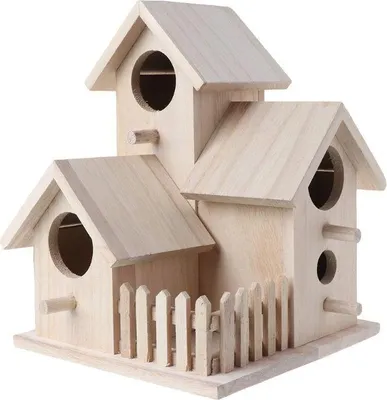 Obrázek produktu pro Wooden Bird House Fence Birdhouse Hanging Decoration Practical Bird Nest Wooden Box