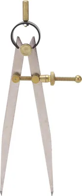 Immagine prodotto di Compasso a farfalla 200 mm, preciso e inossidabile, regolabile con dado di bloccaggio, per la lavorazione del cuoio e il fai da te, dorato