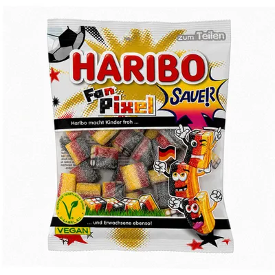 Produktbild von HARIBO WM Fan Pixel Tüte Fruchtgummikonfekt 160g
