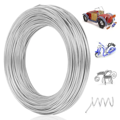 Basteldraht 1 mm x 60 m, Aluminiumdraht, silber, für DIY