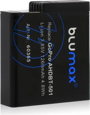 Produktbild von 2x Blumax Akku | für GoPro 5/6/7 AHDBT-501 Digitalkamera | Kapazität 1260mAh  |Spannung 3,85Volt | Video- und  Kamerazubehör