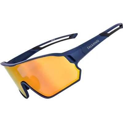 Produktbild von Falkann Mount Fahrradbrille Polarisiert – verspiegelte Sportbrille mit UV400 Schutz – leichte Radbrille 29 g für Damen & Herren – inkl. Myopie-Einsatz