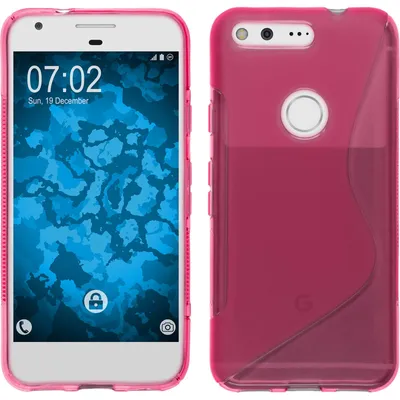 Produktbild von PhoneNatic Case kompatibel mit Google Pixel - pink Silikon Hülle S-Style + 2 Schutzfolien