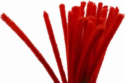 20 Draht Pfeifenreiniger 9 mm Länge 30cm CHENILLE, rot