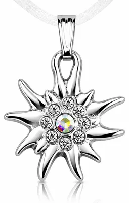 Produktbild von LUISIA® Kinder Halskette "Edelweiß" mit Kristallen von Swarovski® | Weiß