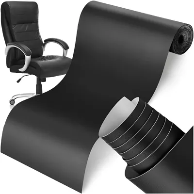 Produktbild von Selbstklebendes Kunstleder 140x50 cm Polsterleder Reparaturfolie Schwarz Wasserdicht