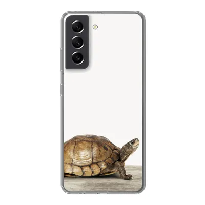 Produktbild von MuchoWow® Handyhülle Schutzhülle Hülle für Samsung Galaxy S21 FE Schildkröte - Junge - Tiere - Kinder - Mädchen Silikon Softcase Handy Hülle - Mobiltelefonhülle
