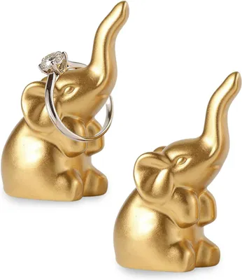 Produktbild von Elefantenfiguren 2er-Set, gold, für Wohnzimmer