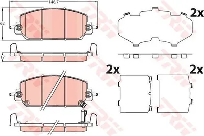 Produktbild von TRW Bremsbeläge Satz Vorne für HONDA CR-V V (RW, RT) GDB2244