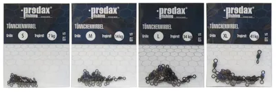 Produktbild von 60 Predax Tönnchenwirbel schwarz - Angelwirbel Set