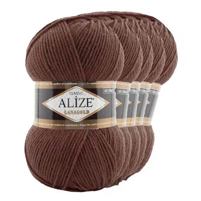 Produktbild von 5 x 100 g ALIZE Lanagold 49% Wolle Strickgarn Winterwolle Schurwolle Farbwahl
