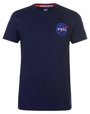 Produktbild von NASA - "Alpha Industries" T-Shirt für Herren, Regulär GT23870 (3XL) (Dunkles Marineblau)