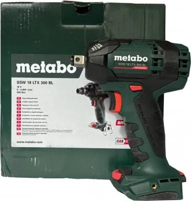 Produktbild von Metabo SSW 18 LTX 300 BL, Schlagschrauber, Bürstenlos, Schwarz, Grün, Rot, 1/2", 2650 RPM, 300 Nm