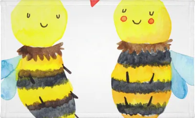 Produktbild von Mr. & Mrs. Panda Handtuch Biene Verliebt - Weiß - Geschenk, gesichtstuch, Hummel, Flauschtuch, baumwolle, 50x100, Frotteehandtuch