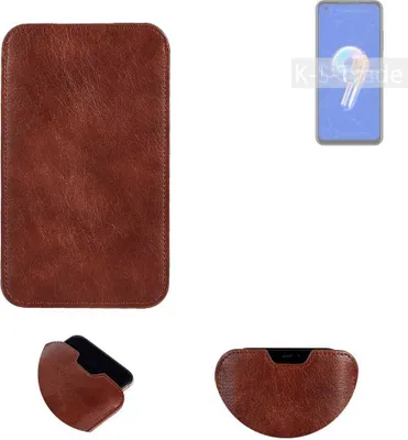 Produktbild von K-S-Trade Schutzhülle Handyhülle kompatibel mit Asus Zenfone 9 Handytasche Kunstleder Sleeve in braun