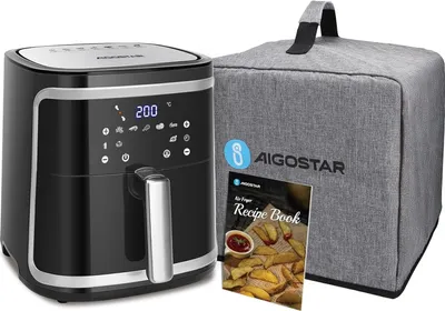 Produktbild von Aigostar - XXL-Luftfritteuse mit Staubschutz, 7 l Air Fryer, 1900 W und Warmhaltefunktion, Rezeptbuch im Lieferumfang enthalten, LED-Touch-Panel