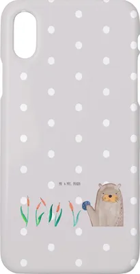 Produktbild von Mr. & Mrs. Panda Iphone 10 Handyhülle Otter Stein - Grau Pastell - Geschenk, Hülle, Pflanzen, X, Grüßen, Seeotter See, Handy, Cover, Munter