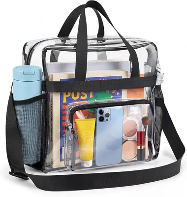 Produktbild von Transparente Tasche 31x30x15 cm, PVC, leichte Tragetasche, für Fitnessstudio