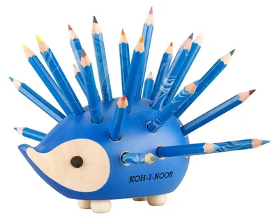 Image de KOH Porte-stylos de table Holzigel bleu avec stylos