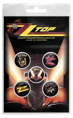 Produktbild von ZZ Top - "Eliminator" Knopf-Abzeichen, Metall, Kunststoff (5er-Pack) RO15540 (Einheitsgröße) (Bunt)